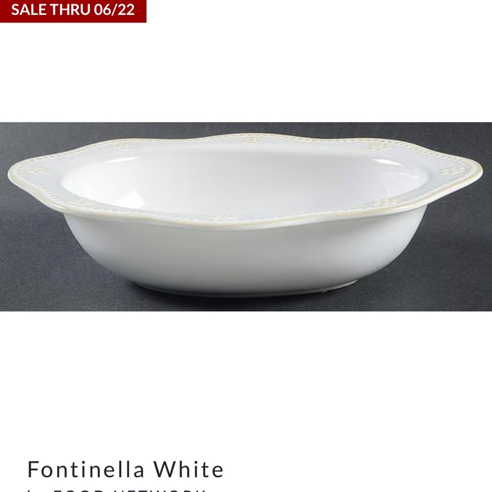 Food Network Fontinella- White Serving Bowl